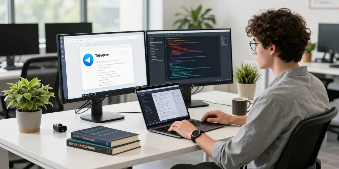 Developer debugging the 纸飞机中文版 application in a modern tech workspace.