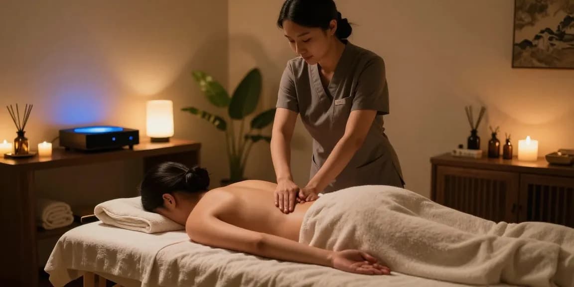 성수동출장안마 전문 마사지 서비스 제공하는 모습과 편안한 분위기를 가진 룸