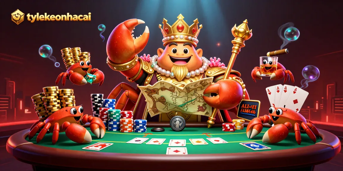 Engage with tylekeonhacai as a golden crab emperor leads a thrilling poker scene with luxurious visuals.
