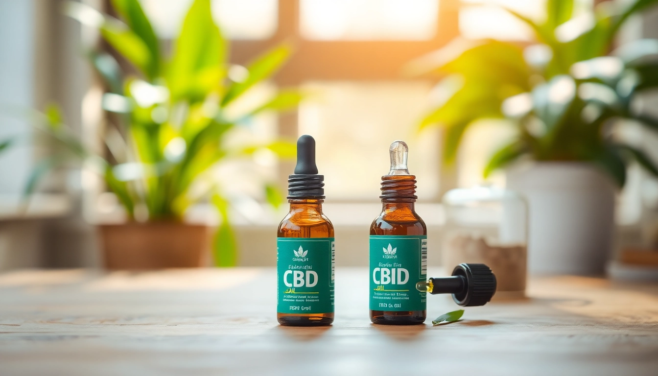 Demonstrating the benefits of CBD Oil in a natural setting with green plants.