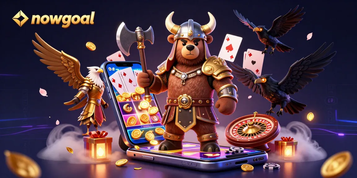 Experience thrilling gameplay with nowgoal's vibrant casino elements and characters in a captivating scene.