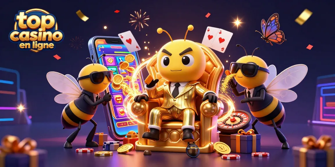 Jeu palpitant dans le top casino en ligne avec un patron en costume et ses gardes dans une scène animée.