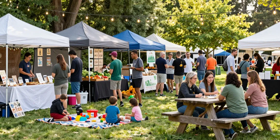 Diverse community members enjoying local market experience at https://forumup.org/shop/search.php?ca_id=&addr1=&addr2=&addr3=&schKeyword= showcasing crafts and local foods.