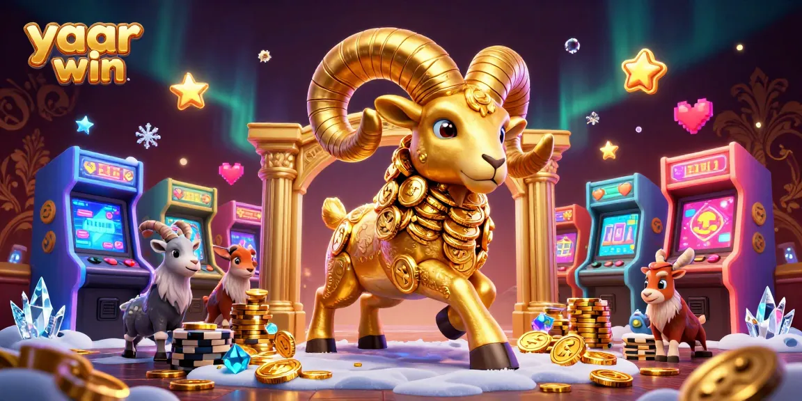 Experience the thrill of yaar win as the golden ram charges at the gate amidst dazzling arcade elements.