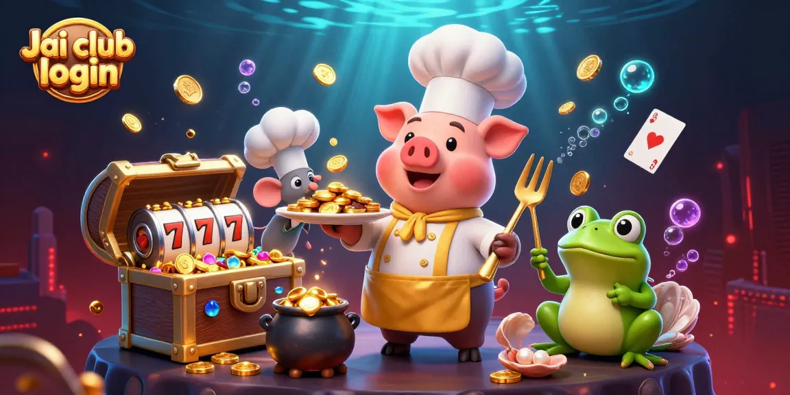 Experience fast-paced action with Jai club login as the chef serves golden coins in this vibrant scene.