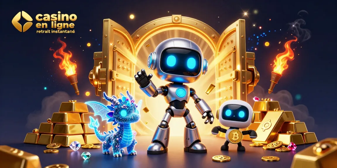 Retirez vos gains rapidement avec casino en ligne retrait instantané et un mascotte robot futuriste.