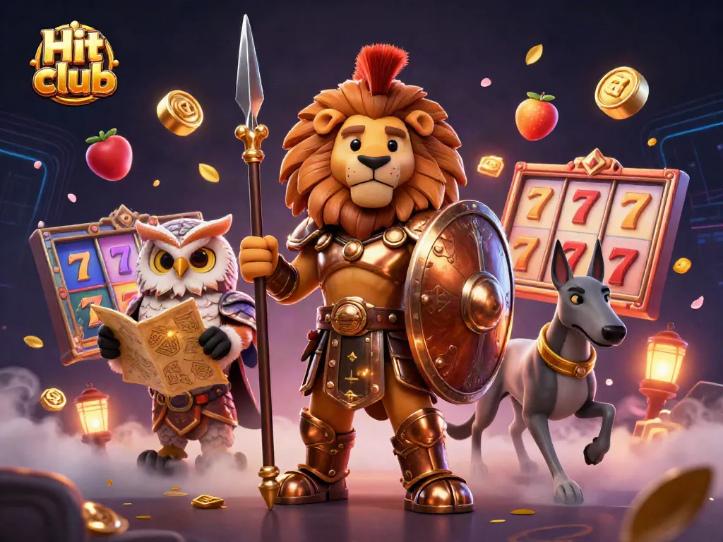 Experience thrilling excitement with Hit club casino games featuring a Spartan lion, owl strategist, and swift greyhound messenger.