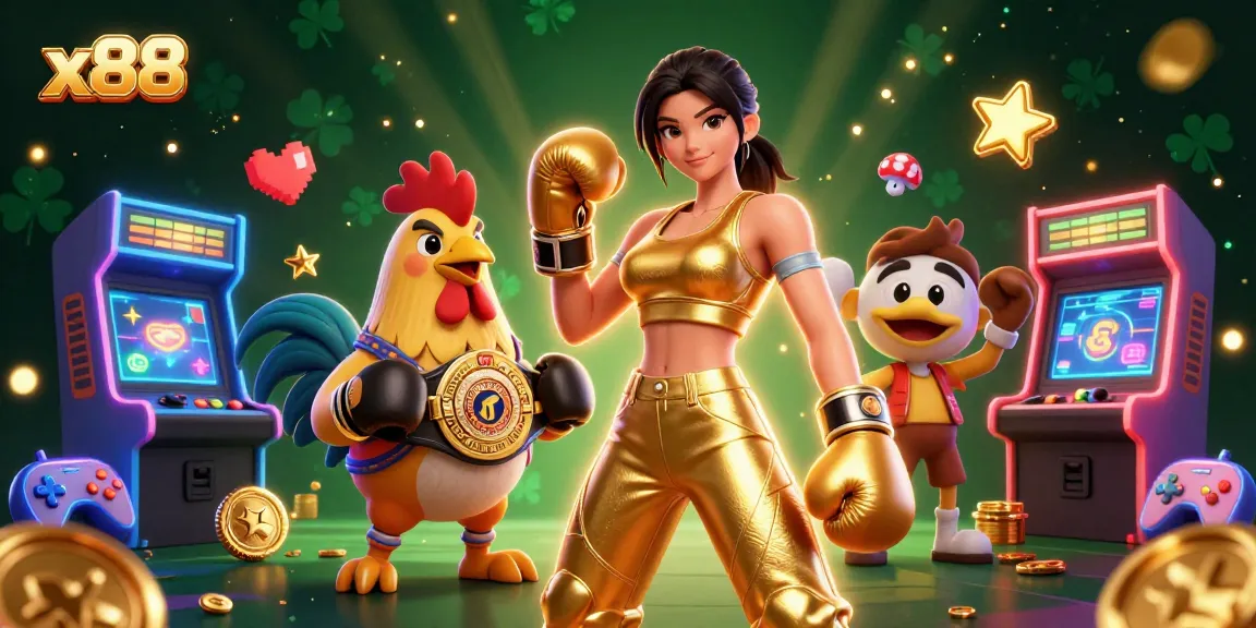Engage with x88, placing bets amidst colorful gaming elements, showcasing excitement and vibrant visuals.