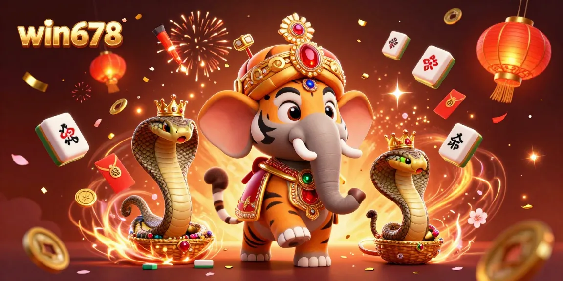 Win678 offers thrilling gaming experiences with a vibrant atmosphere featuring a majestic maharaja and festive elements.