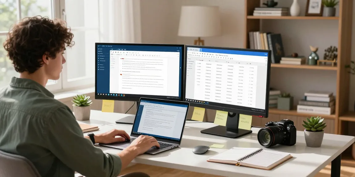 Download WPS Office interface in a modern home office workspace.