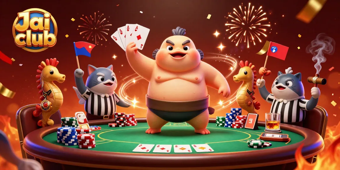 Engage with Jai club's vibrant poker action featuring an underwater scene filled with colorful casino elements.