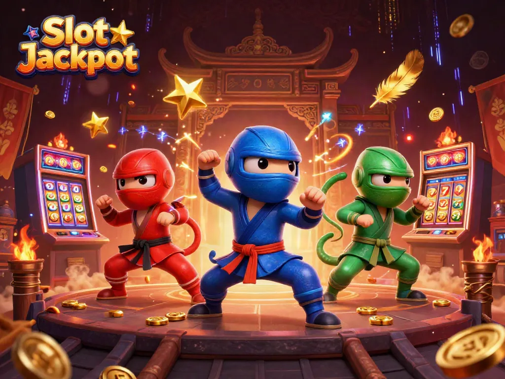 Mengejar Slot Jackpot dengan tim ninja chameleon yang beraksi dalam adegan kasino penuh warna