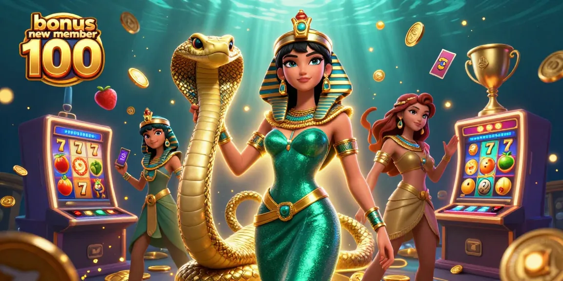 Experience the thrill of casino excitement with the bonus new member 100 offer featured in a dynamic 3D scene.