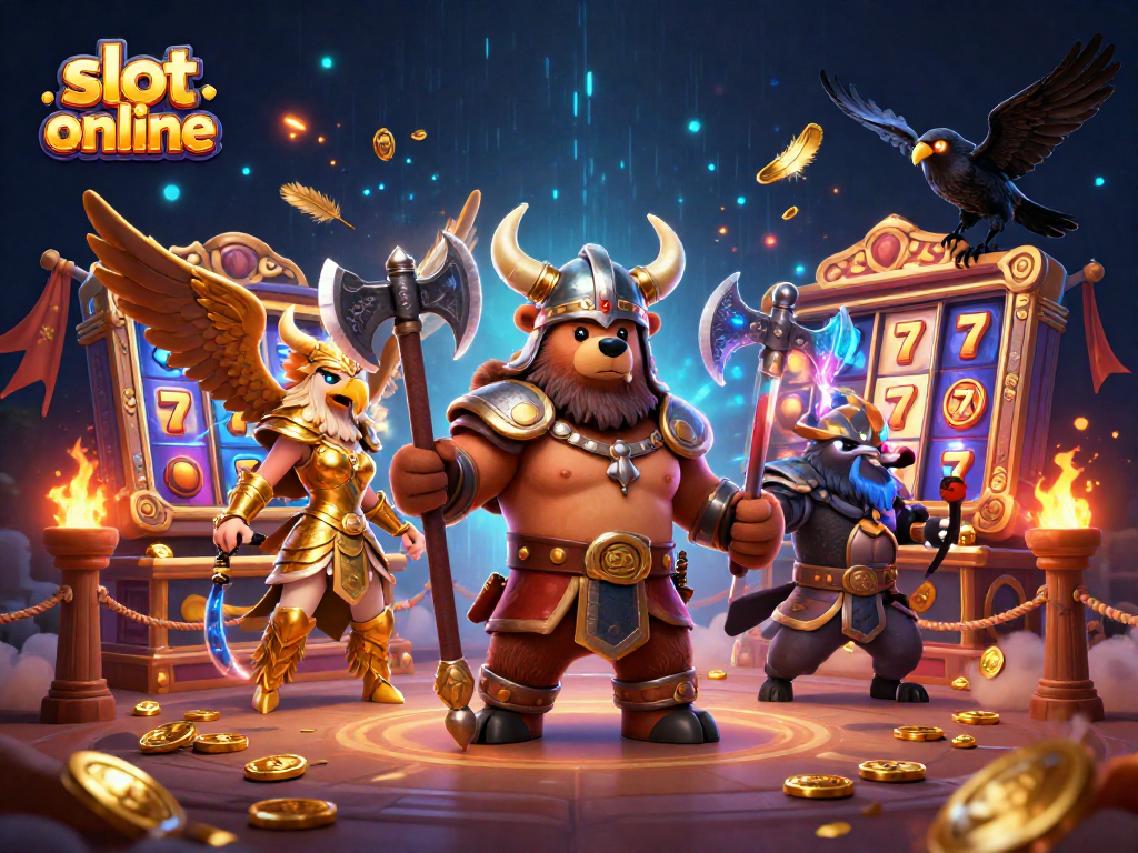 Engage in slot online gaming with vibrant visuals, dynamic reels, and iconic symbols.
