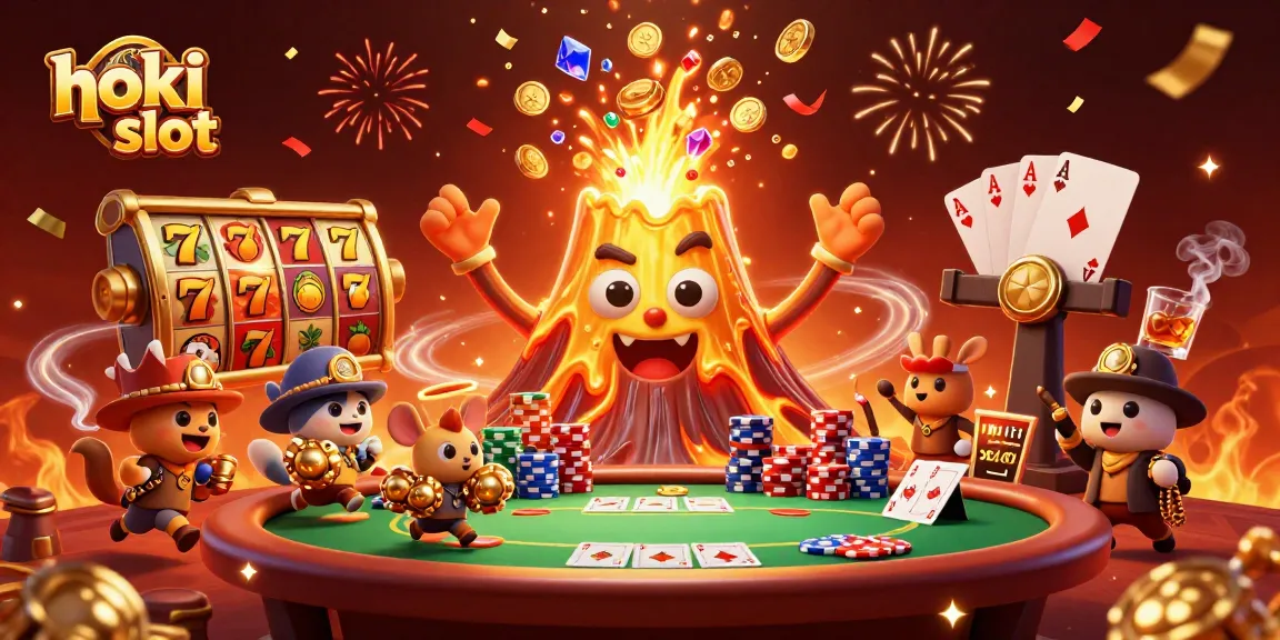 Experience excitement in the hoki slot game with vibrant imagery of treasures and gaming elements.