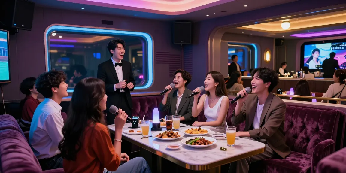 Experience lively entertainment at 인천쓰리노 with friends enjoying karaoke in a vibrant atmosphere.