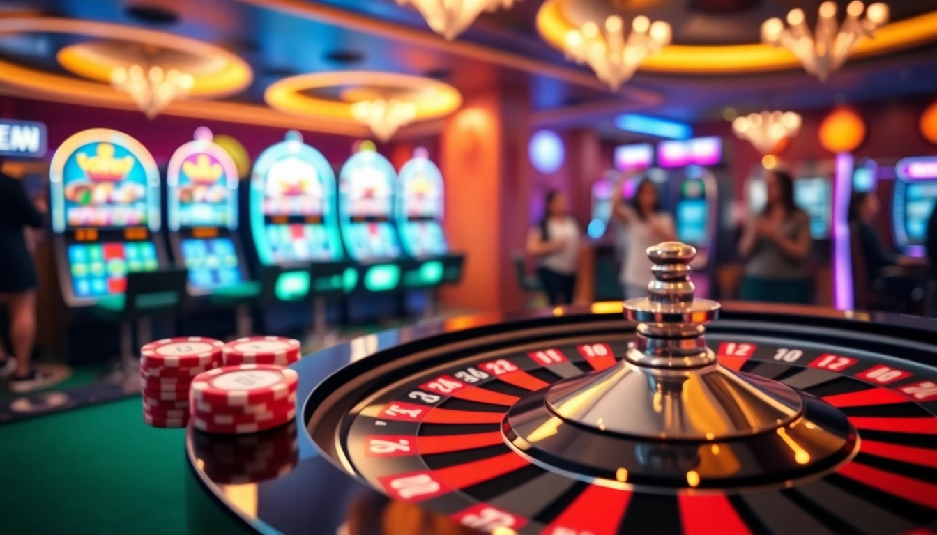Login to jeetbuzz লগইন; an exciting casino scene with roulette and poker chips.