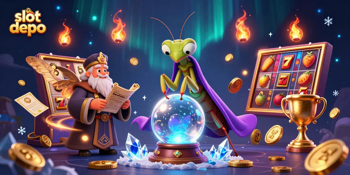 Experience the excitement of slot depo with this vibrant casino-themed illustration featuring dynamic gaming elements.
