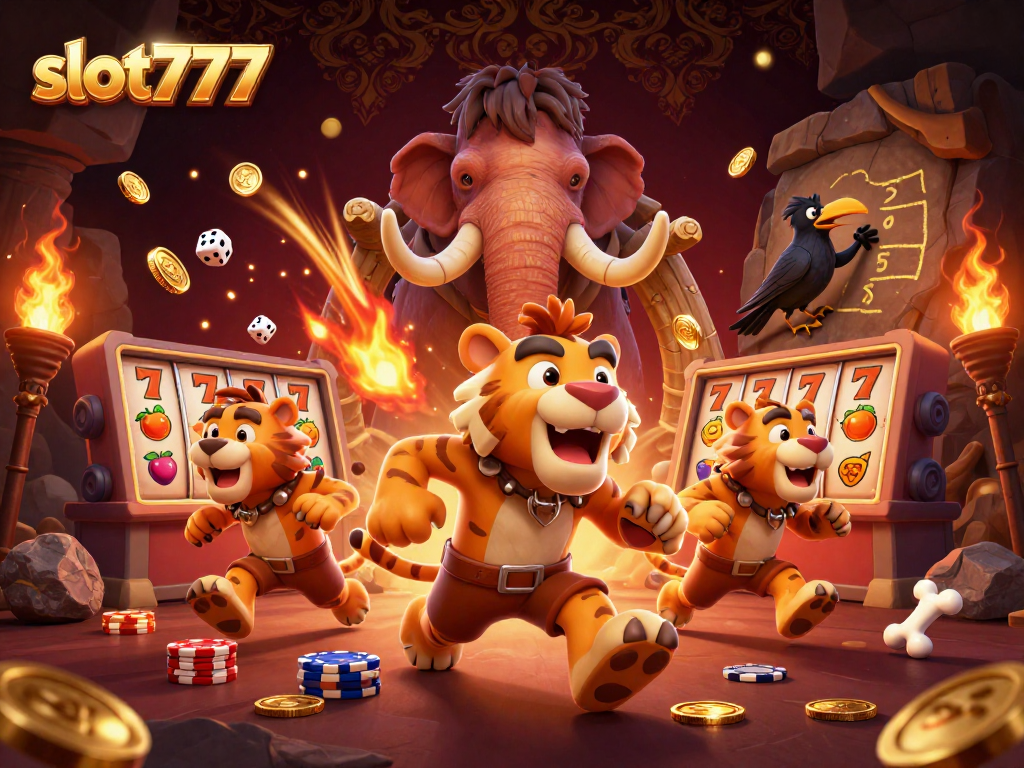 Spin the reels at slot777 with a vibrant 3D casino illustration showcasing rich visuals and captivating elements.