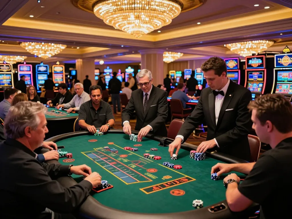Players engaging at blackjack tables in a vibrant casino atmosphere, exploring strategies at https://s8inc.com/ for better odds.
