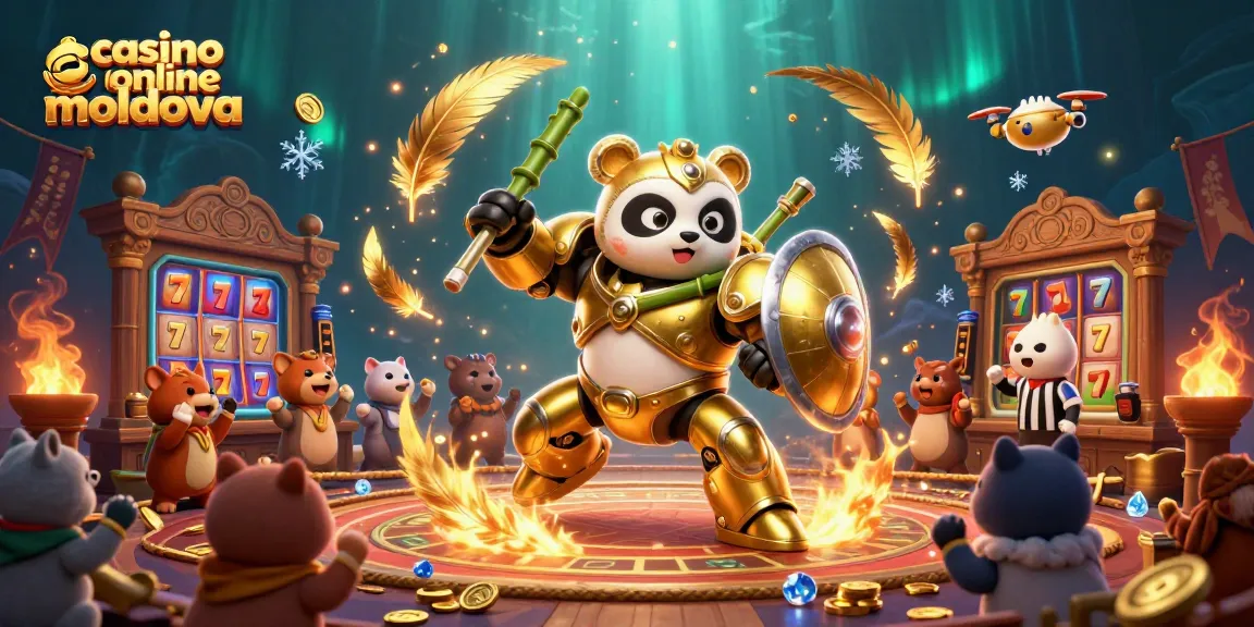 Sloturi captivante la casino online moldova cu panda în mech-suit și drone referee.
