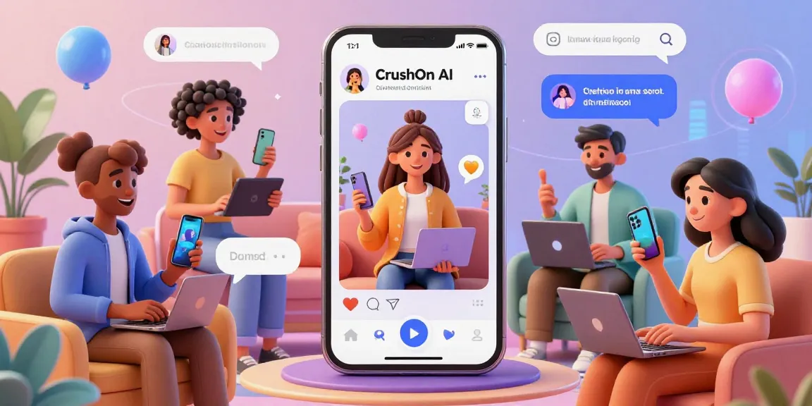 Engaging CrushOn AI interactions with animated characters in a vibrant digital environment.
