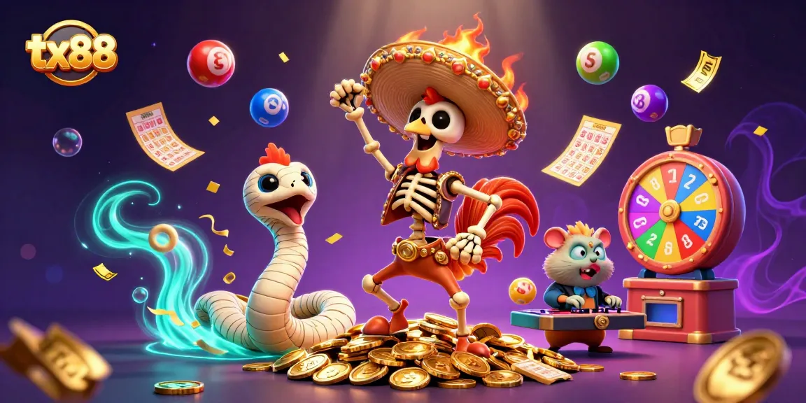 Win big with tx88: A vibrant celebration of lottery excitement in this thrilling illustration.