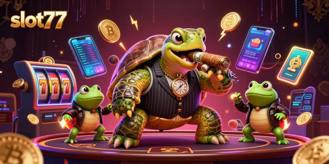 Mainkan slot77 dengan seru bersama karakter unik dan simbol judi.