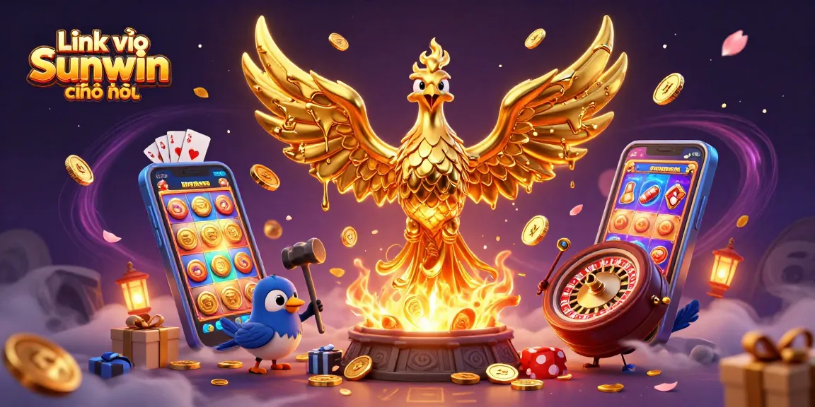 Play exciting games at Link vào Sunwin chính thức while capturing golden winnings amidst vibrant imagery.