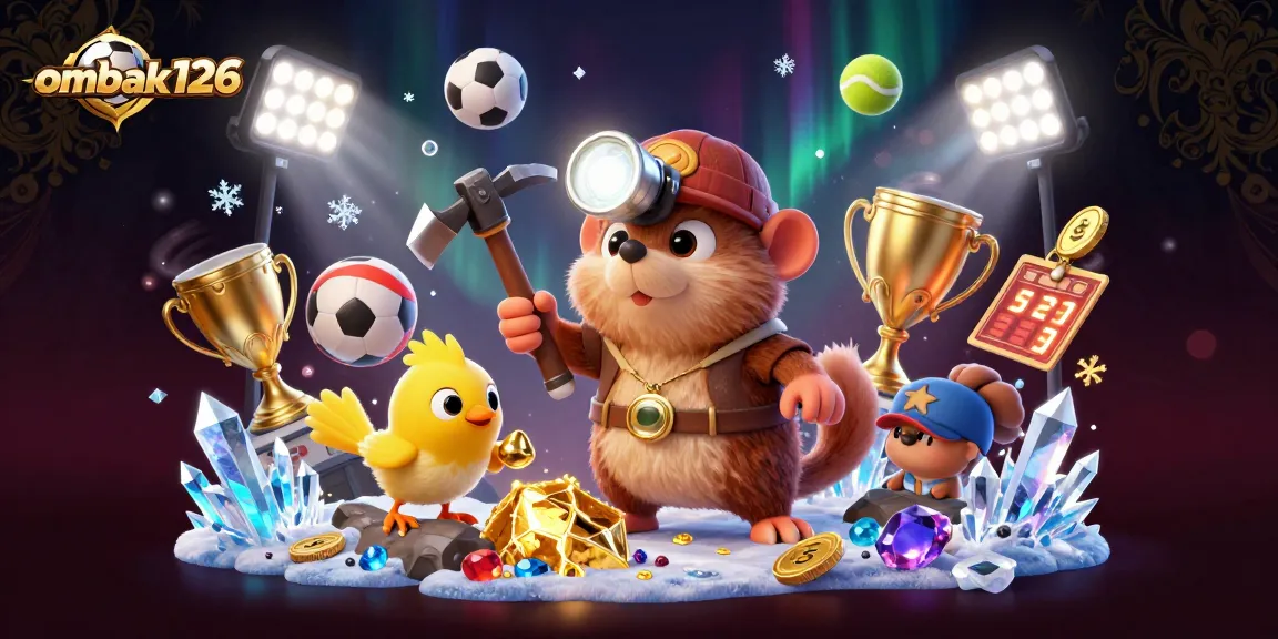 Experience the excitement of ombak126 with a treasure hunter mole and dynamic sports elements.