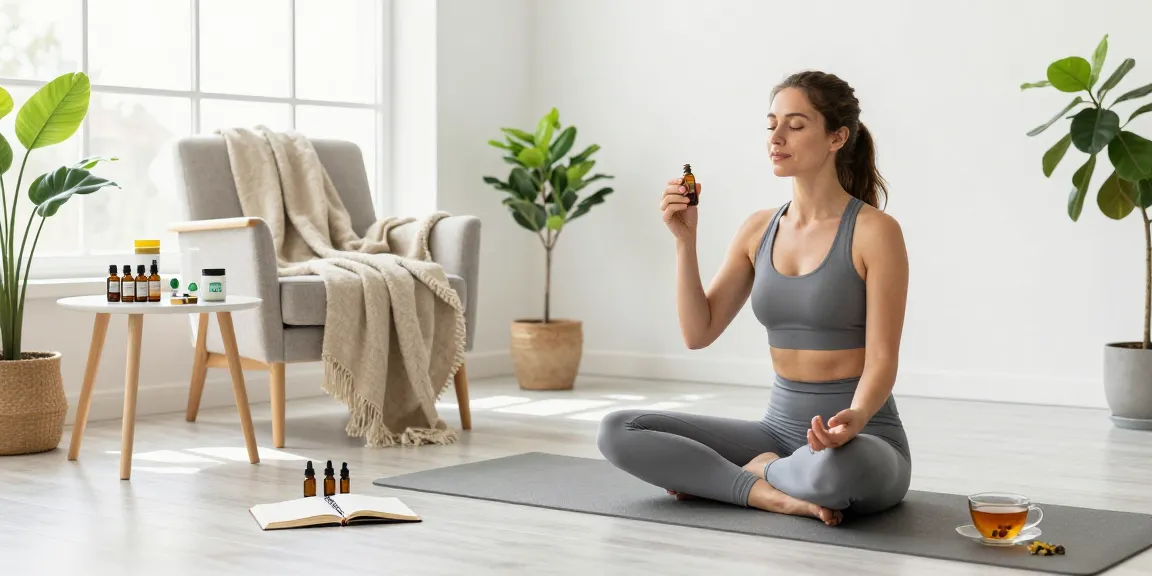 Nationwide online dispensary featuring CBD oil and wellness products in an inviting living room with natural light.