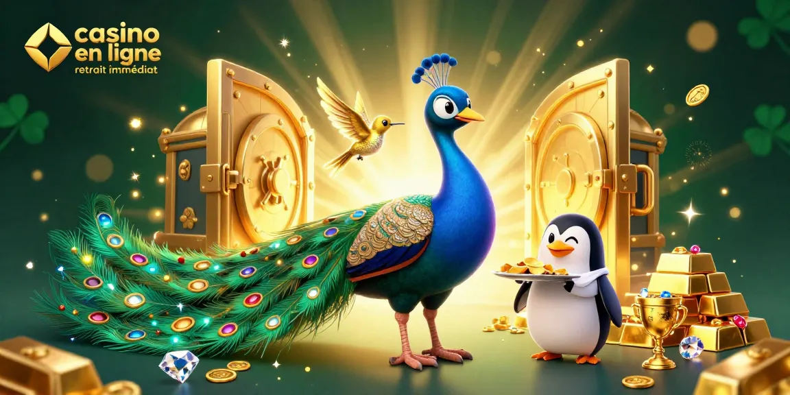 Retrouvez un casino en ligne retrait immédiat avec des gains rapides dans une illustration riche et colorée.