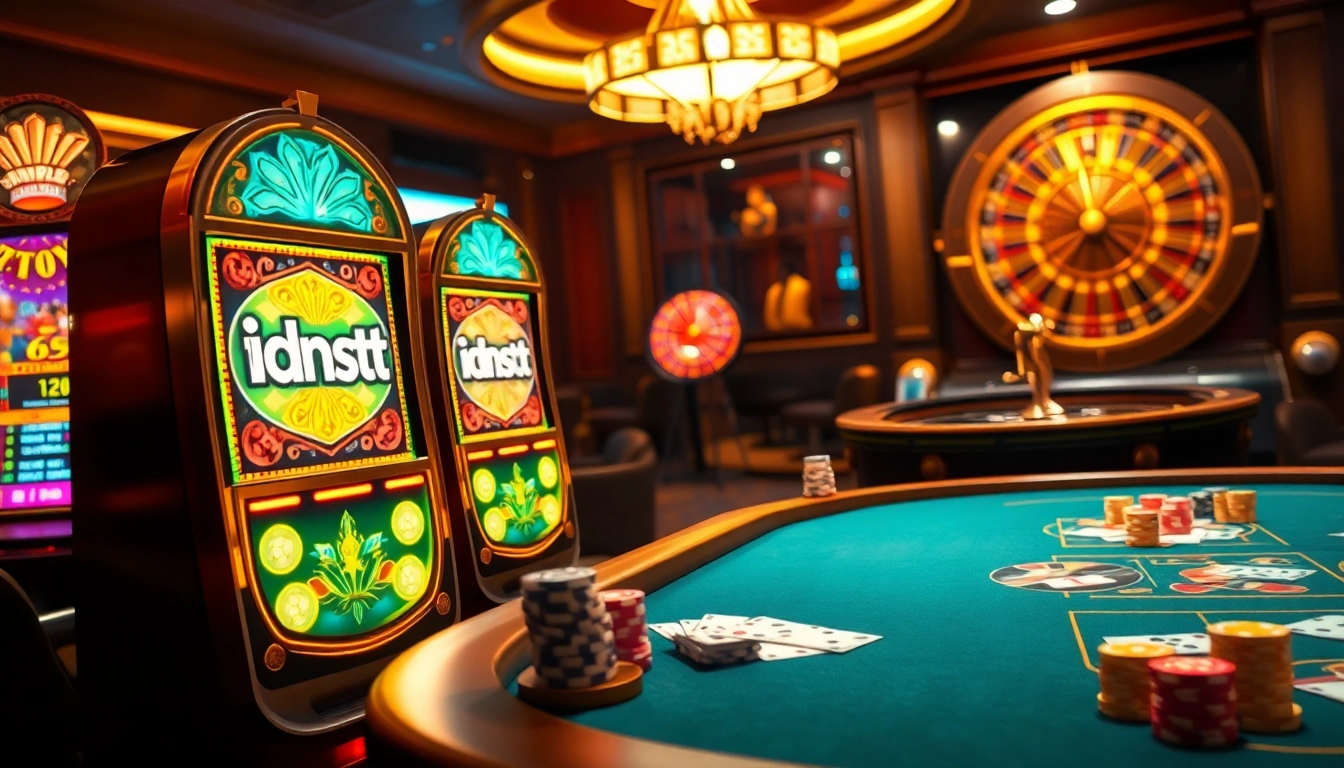 Experience the thrill of idnslot with vibrant slot machines and exciting casino elements.