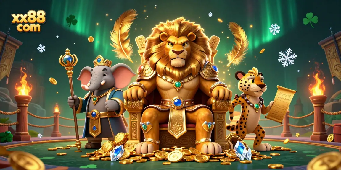 Win big at xx88 com with exciting casino adventures featuring majestic characters and vibrant game elements.