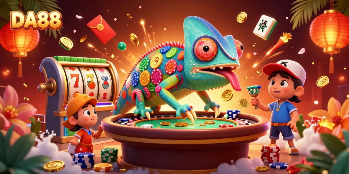 Experience thrilling wins at DA88 with our vibrant casino scene featuring slot machines and lucky charms.