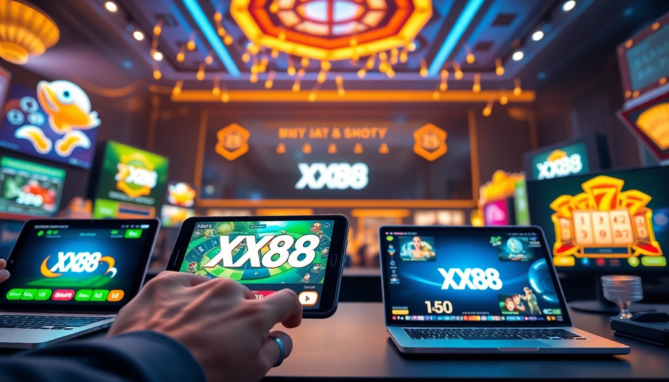 Dynamic view of Nhà cái XX88 showcasing exciting online games in a modern digital interface.