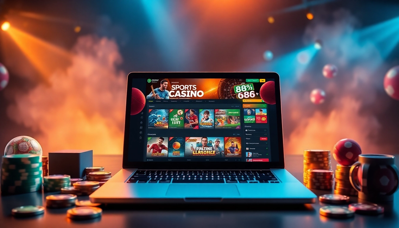 888 new online gambling platform with exciting sports and casino games displayed on a modern laptop.