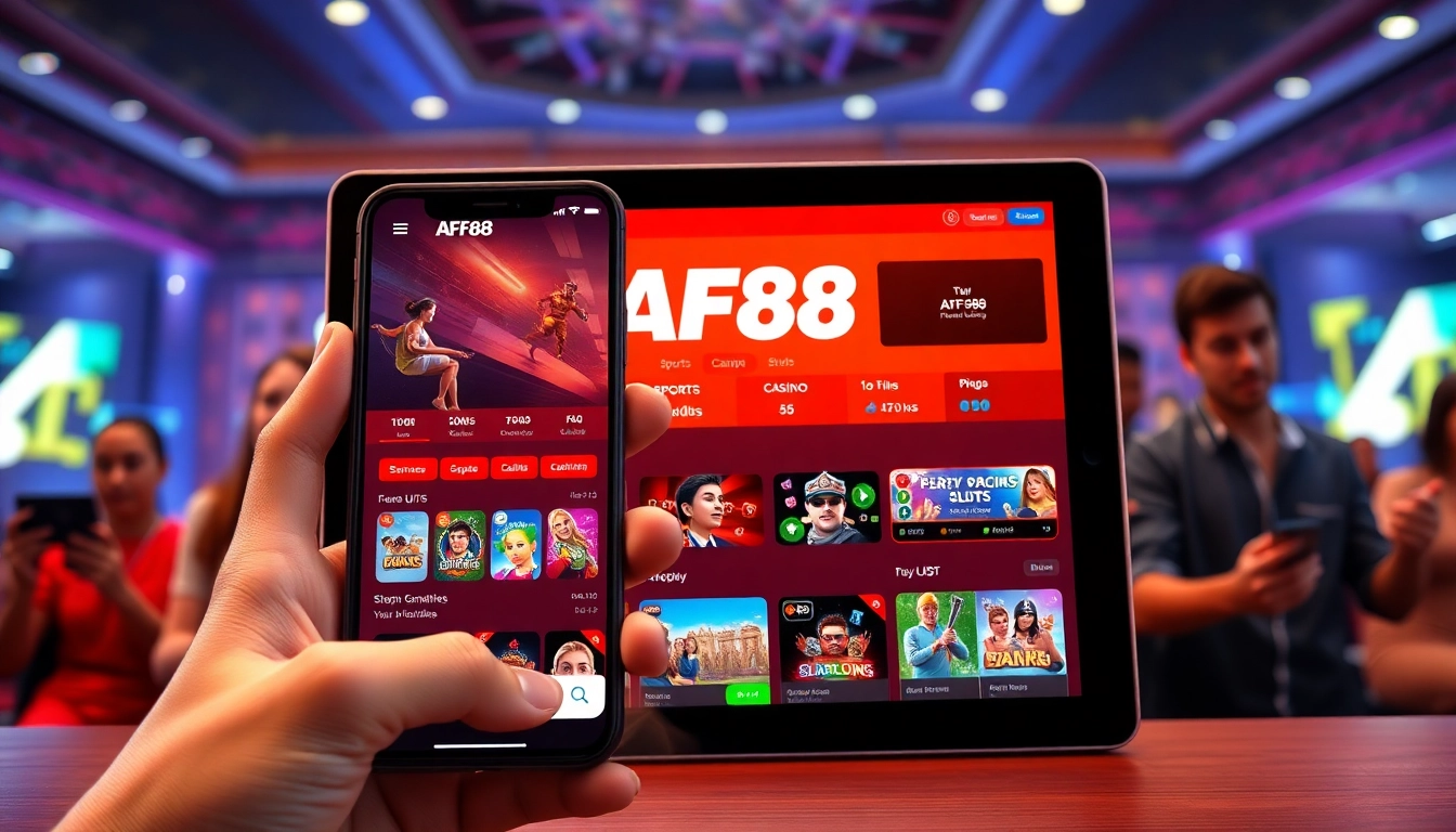 Experience AF88 com's vibrant platform on mobile devices, showcasing a professional and engaging betting interface.