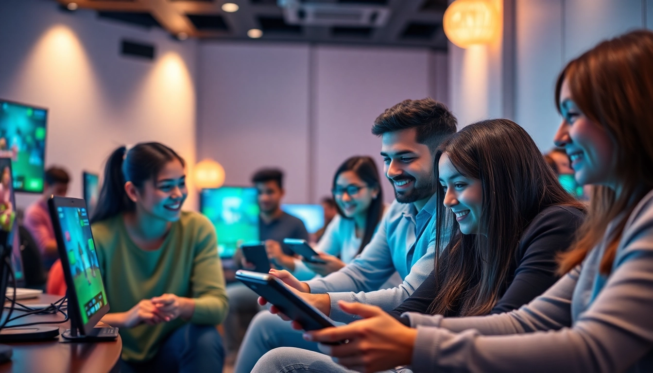 Players enjoying the MV88 game in a vibrant online gaming environment.