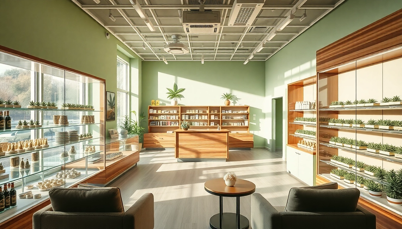 Discover the vibrant interior of a Weed Store filled with cannabis products and natural light.