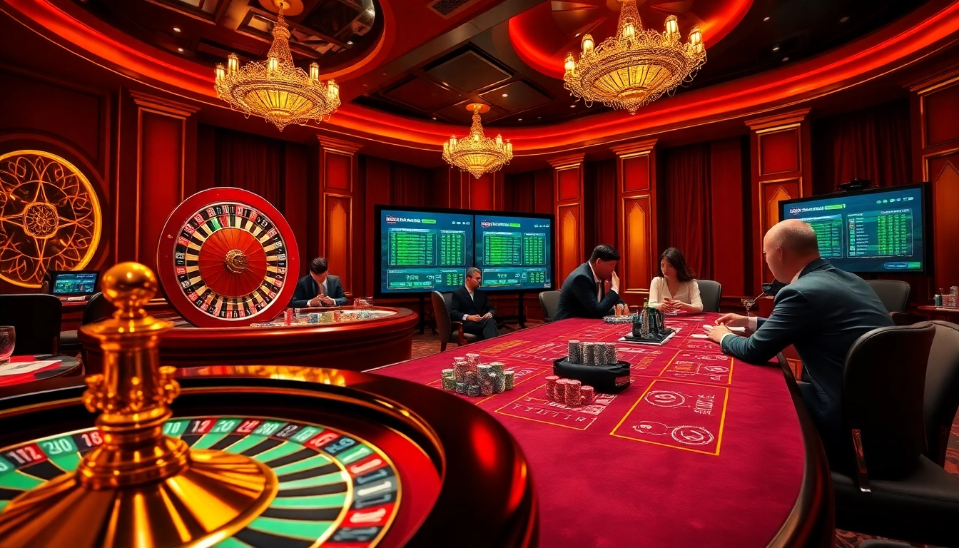 Dewanaga89 menyoroti sensasi perjudian dengan adegan kasino mewah yang menampilkan roulette dan poker.