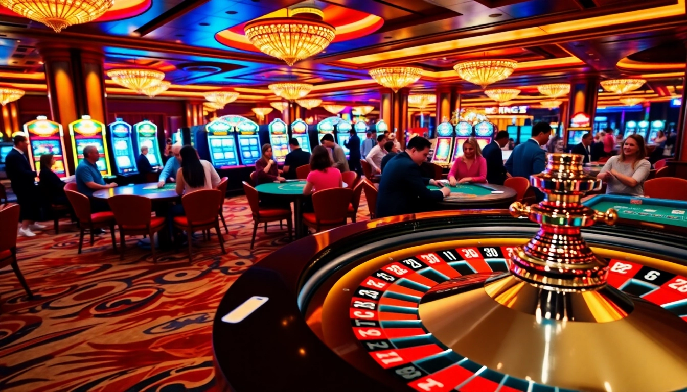 Excited players experiencing the thrill of betting at 79king2 com, showcasing a vibrant casino atmosphere.