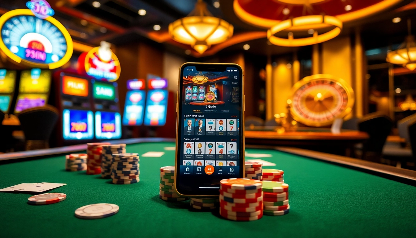 Experience thrilling gameplay with the 789win app at a luxurious casino table.