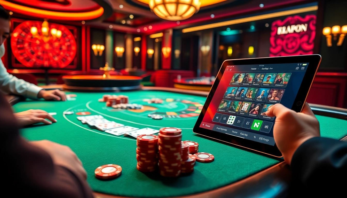 Engage with Nhà Cái RR88 at a vibrant blackjack table showcasing thrilling poker chips and cards.