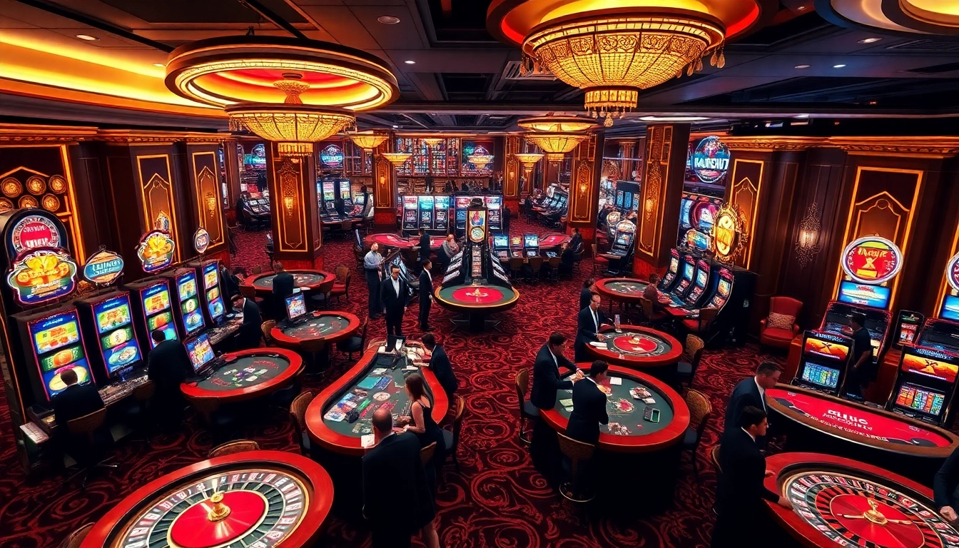 Players enjoying thrilling games at BL555 casino with vibrant tables and exciting atmosphere.