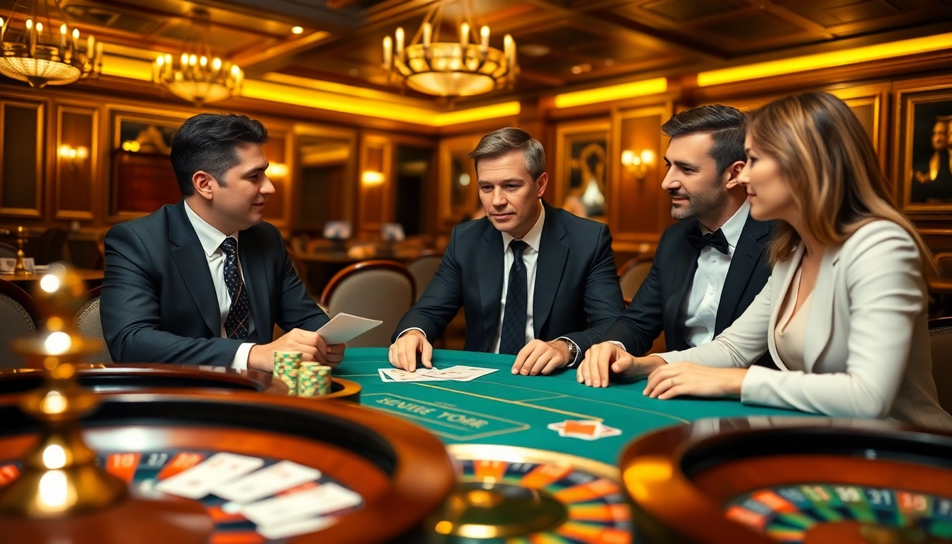 Immigration lawyer Sydney discusses immigration options at a luxurious casino setting.