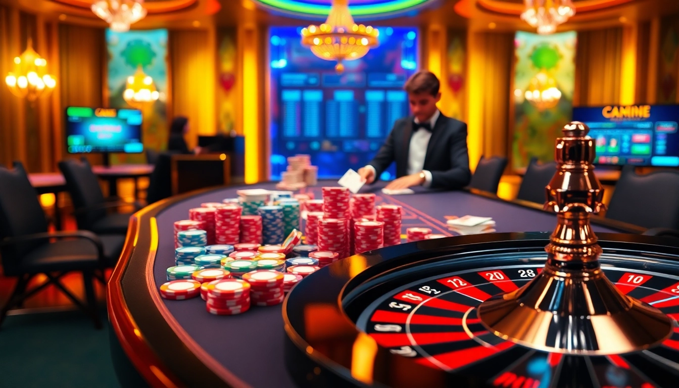 Experience the thrill of betting at https://ok88.tech/ with a luxurious casino ambiance featuring poker chips and cards.